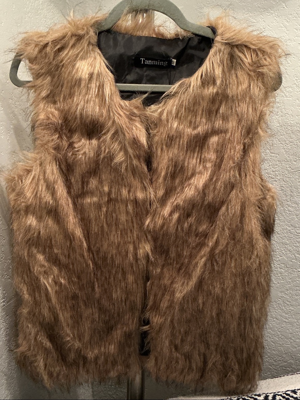 Faux Fur Vest in Light Brown